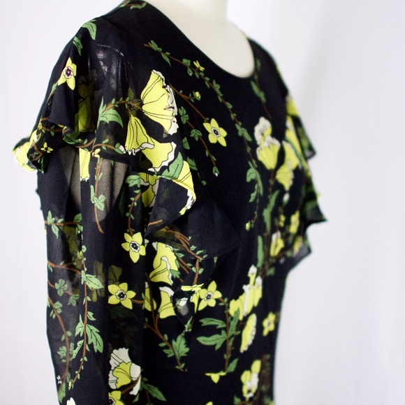 Who What Wear | Floral Ruffle Midi Dress | A88 - Picture 5 of 6